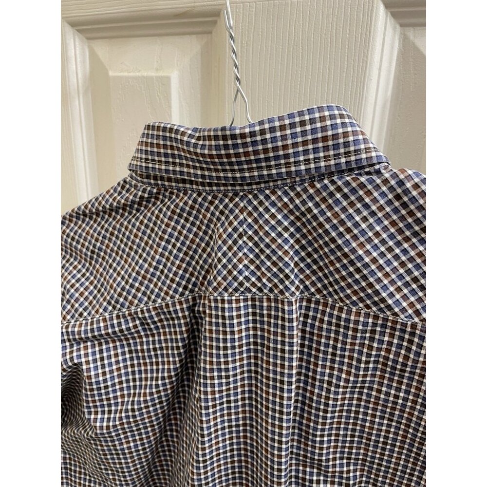 Billy Reid Shirt Mens M Blue Red Long Sleeve Button Up Gingham 100% Cotton Italy - Picture 9 of 9
